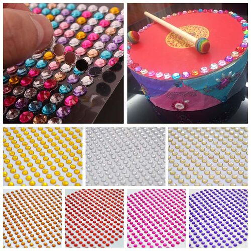 3mm 4mm 5mm 6mm Self Adhesive Crystal Rhinestone ers Mobile