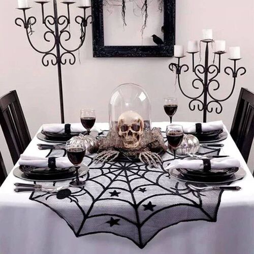 2025 Halloween Decoration Lace Spider Web Skeleton Skull Tab