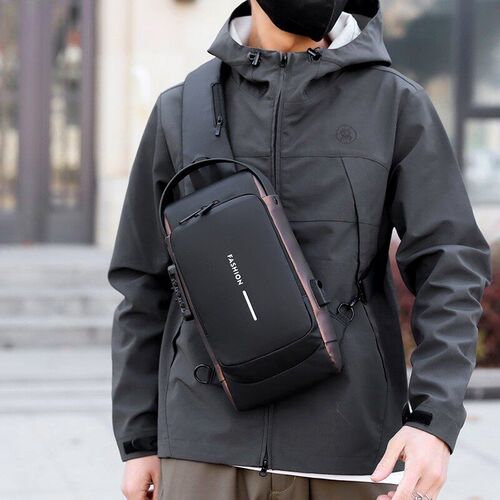 Mens Chest Bag Password Lock Anti-theft Bag Mens Shoulder