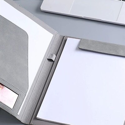 University A4 Leather Padfolio Portfolio Folder Magnetic Cli