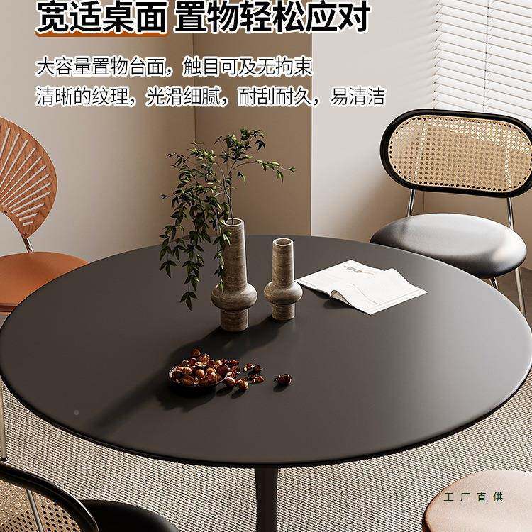 圆形圆餐桌家小户型985餐厅咖待啡桌吃饭桌子用奶茶店接洽谈桌椅