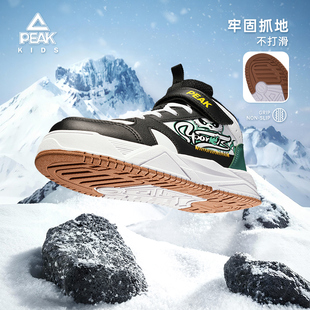 匹克童鞋儿童冬季新款高帮加绒卡通运动鞋校园学生男保暖棉鞋子
