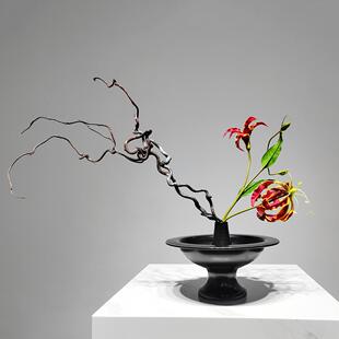 新中式仿真花艺龙柳枝假间套花装XYJ民样板餐厅茶室茶几宿装饰花