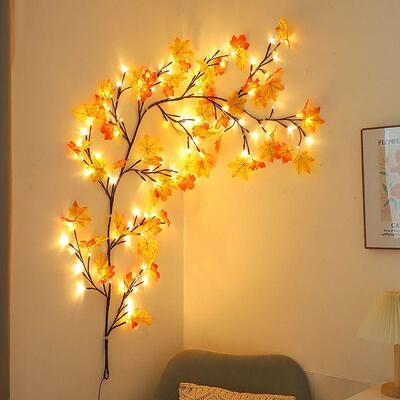 藤树串枝条灯灯闪灯灯网红房间卧室布置造型灯氛HOR围灯节彩日装