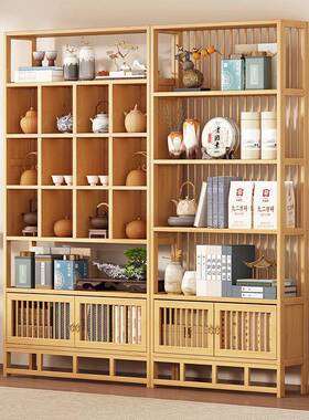 新中式古架茶物具WIU茶叶置架宝阁茶叶柜非实木摆件展示架多收纳