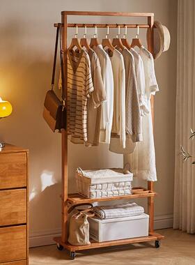 帽架卧室衣架落地木挂衣架新中实式衣层简约置衣97901双架