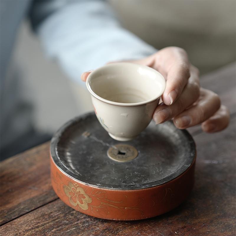 老瓷器 纯锡 手工建水壶承茶道配件