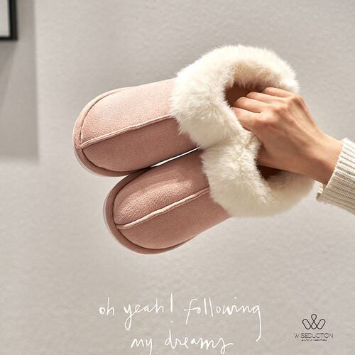 Cotton Slippers For Women, Furry Thick Soles, Cute Indoor Ho