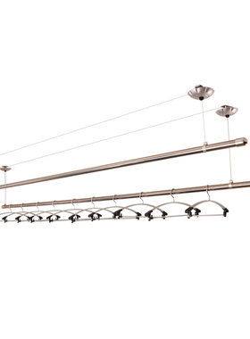 KFE手摇杆式不锈钢升降晾衣架晾衣杆圆杆阳台凉衣架安装