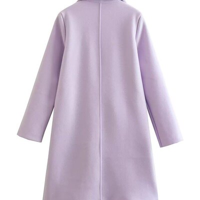 ZACK RAIN Women Fashion Open Front Woolen Coat Vintage