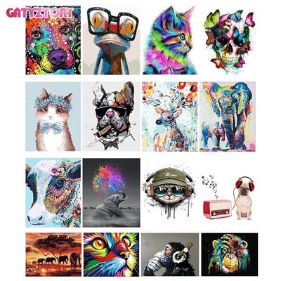 Frame Diy Oil Digital Painting By Bumbers Kits Animal Paint