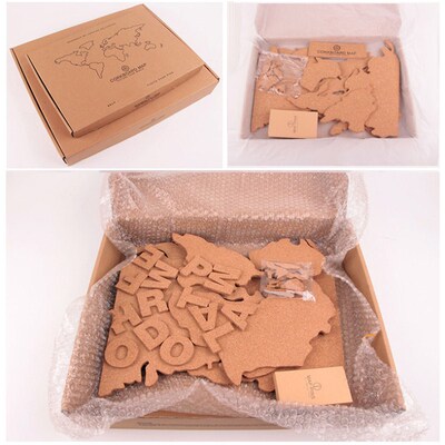 Cork World Map Puzzle Toy World Travel Footprint Photo Backg