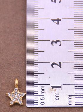 10pcs 13*9mm Metal Zinc Alloy MINI Inlaid rhinestones Pentag