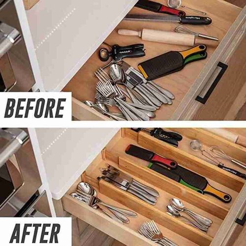 Telescopic Drawer Divider Wooden Storage Drawer Divider Divi