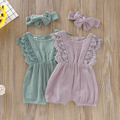 Summer Baby Girl Rompers Newborn Baby Clothes Toddler Flare
