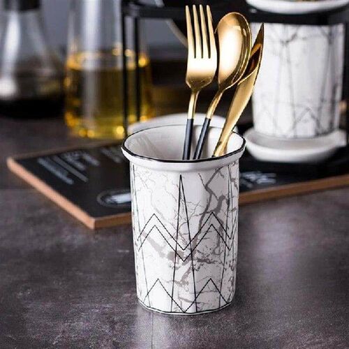 Diamond Pattern Wall-mounted Chopsticks Pot Ceramic Drain