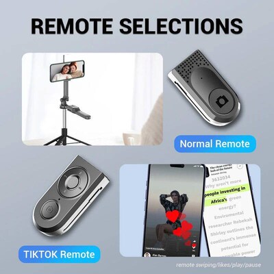 FANGTUOSI 1750mm Wireless Selfie Stick Tripod Stand Foldable