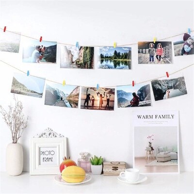 30 Pcs Color Photo Folder Clothes Pins Small Photos Clips