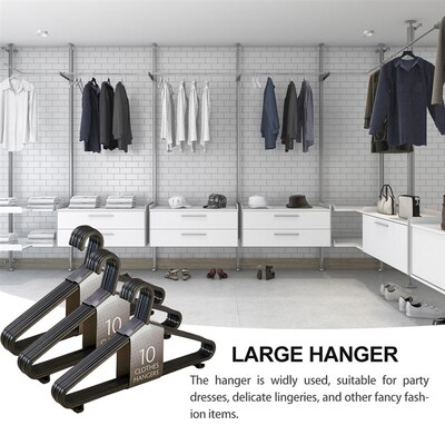 30PCS Dry Clothes Hanging Rack Black Adult Clothing Hanger P