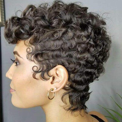 Wig African Womens Wig Small Curly Wig Chemical Fiber Head