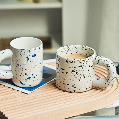Korean Style Fatty Mug Design Splash Ink Ceramic Cup Spot Mu