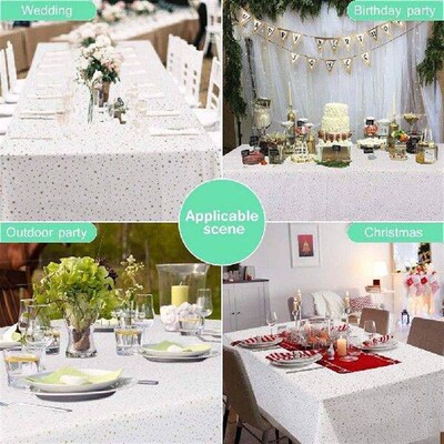 2 Pcs Confetti Party Table Cloths Oblong Tablecloth