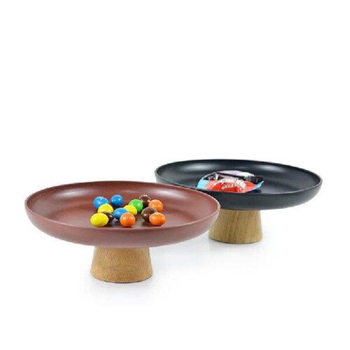 Simple Solid Color Round Storage Tray Portable Bedroom
