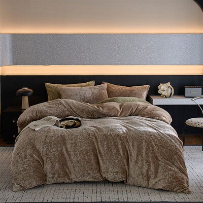 Warm  blanket duvet cover bed Sheet set bedcover bedflat fur