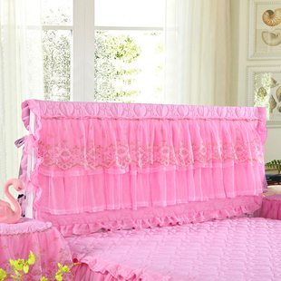 床头罩公主防尘罩夹棉加厚欧式1.5/1.8米蕾丝韩式床布艺保护罩