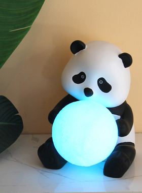 熊猫办公桌入门客厅鞋柜家居玄关装饰品电视柜入户钥匙摆件设托盘