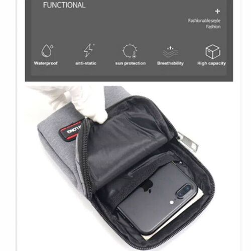 Geestock Waterproof Waist Bag For Men Fanny Pack Double Laye