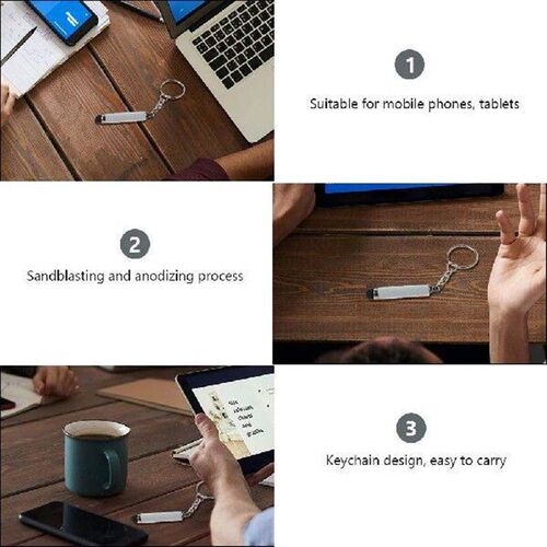 5 Pcs Portable Hand Screen Pens Keychain Fine Tip Stylus
