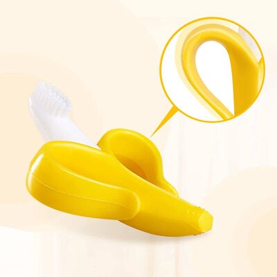 Banana Shape Safe Toddle Teether Baby Silicone Training Toot