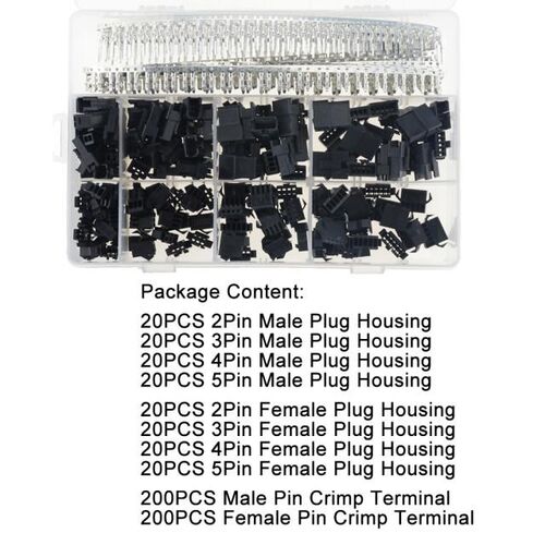 560PCS/Box JST SM2.54mm Male+Female 2P 3P 4P 5P Housing Conn