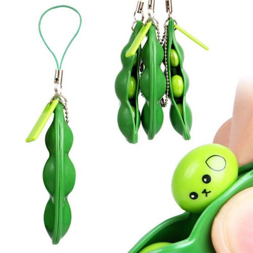 Pea Keychain Decompression toys fidget toys Edamame Toys unl