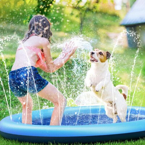 Splash Pad for Dogs Kids - Anti-Slip Dog Pool Water Play Mat