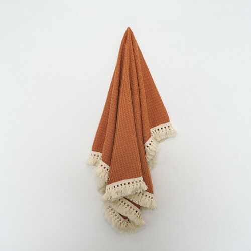 High Cotton Baby Waffle Blanket With Pure Color Tassels Desi