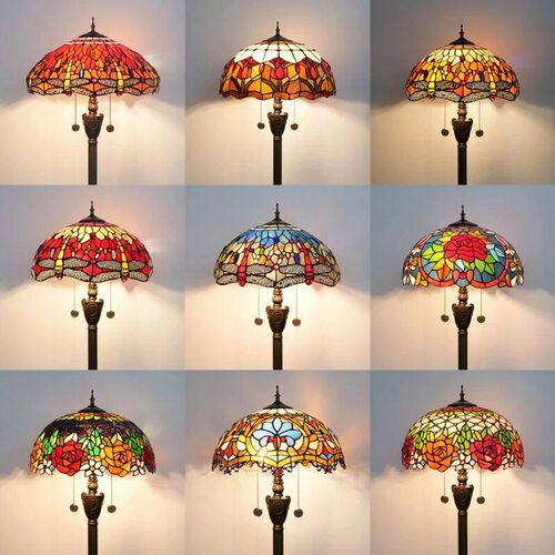 Tiffany Colorful Glass Floor Lamp for Living Room Dining Bed