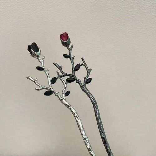 Vintage Rose Hair s Hairwear for Women Simple Flower Black R