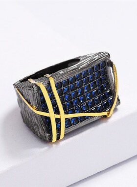 New Exquisite Blue Zircon for Men and Women Ring Irregular B