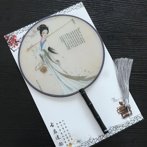 Women Fan Chinese gift craftwork girl fan Creative souvenir