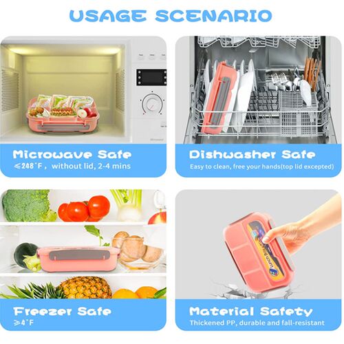 Lunch Box for Kids Leak Proof Cute Bento Snack Box for Adult
