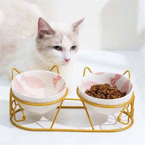 Feeder Drinker Oblique Mouth For Dog Cat Elevated Dishes