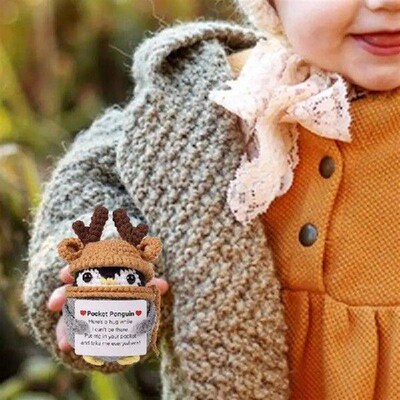 Funny Pocket Penguin Hug Creative itive Energy Cheering