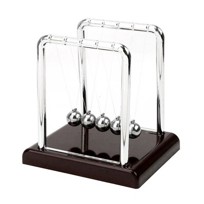 Newtons Cradle Desk Table Decor Metal Pendulum Ball Steel B