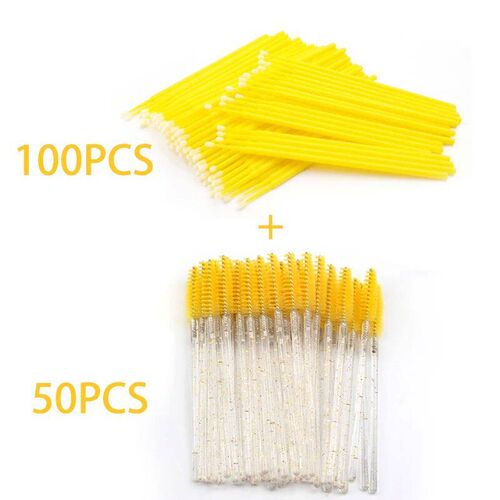 MEISHENJIE 150Pcs Cotton Swab  Brushes Eyelash Mascara