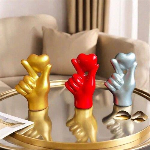 Heart Hand Gesture Statues Sculptures Luxury Resin Desktop
