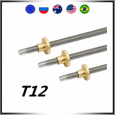 3D Printer T12 Lead Screw 12mm diameter Lead 2mm 4mm 8mm 10m