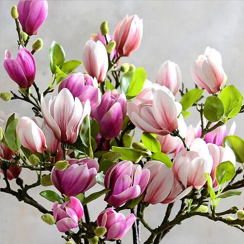 Artificial Magnolia Flower Branch For Home Living Room Decor