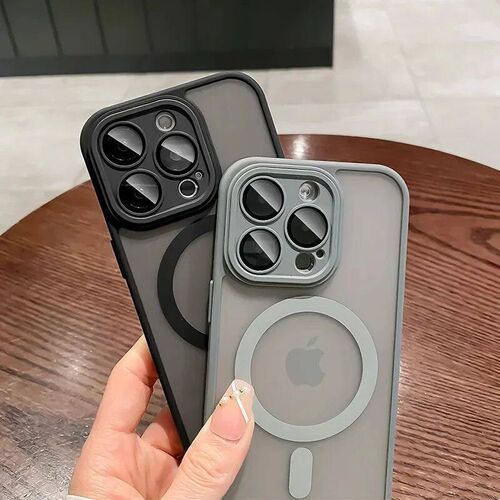 2024Magnetic Luxury Matte Translucent Armor Shockproof Case